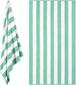Toalla de Piscina de Algodón a Rayas Multicolores, Suave y Absorbente, con Logotipo Personalizado, Lista para Enviar - Product Image 1