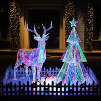 Nouvelle Arrivée Personnalisé Laser Brillant Noël Acrylique 3D Cerf Décoration pour Jardin