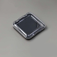 Boîte de rangement pour ongles en acrylique avec ruban adhésif double face, emballage pour ongles à presser, étui de rangement transparent carré pour ongles