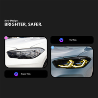Pour BMW Série 1 F20 2015-2018, mise à niveau des phares vers des phares laser M4, LED bicolores, œil doré