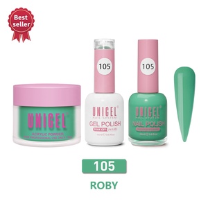 Unigel Venta al por mayor 3 en 1 Color a juego acrílico Dip <span class=keywords><strong>polvo</strong></span> Gel polaco y laca <span class=keywords><strong>de</strong></span> uñas Vagan OEM/ODM #091-#108 - Product Image 1