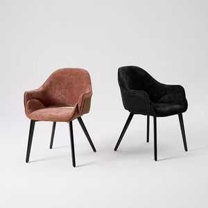 Silla <span class=keywords><strong>de</strong></span> Comedor Moderna y Elegante con Estructura Metálica, Tapizada, Duradera, <span class=keywords><strong>de</strong></span> Lujo, Giratoria, en Tela Negra y Gris, para Hotel y Restaurante - Product Image 1