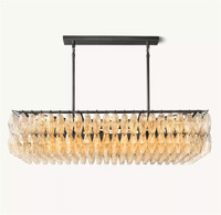 Lustre suspendu en verre ambré américain personnalisé pour table à manger, îlot de cuisine, villa, hôtel, bar, décoration