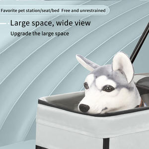 JXB Fabrika Satışı Dört Tekerlekli Katlanabilir Köpek Arabası Çevre Dostu Düğme Kapatmalı Kullanışlı Oxford Kumaş Evcil Hayvan Taşıyıcısı Seyahat - Product Image 3