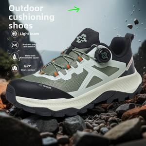 รองเท้าเดินป่ากลางแจ้งสำหรับผู้ชาย, รองเท้าวิ่งรองเท้ากีฬาน้ำหนักเบารองรับแรงกระแทกพื้นรองเท้าด้านบนทำจากยางใหม่ฤดูใบไม้ร่วง - Product Image 1