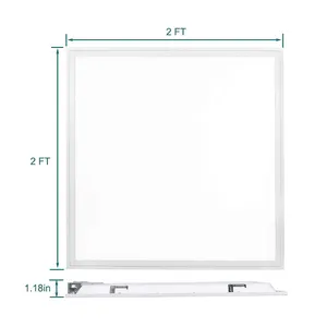 CE 4800lm 48W Square 600x600 mm 24x24 inch 2x2 ft Flat Backlit LED Ceiling Panel Light Fixture for Office