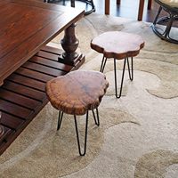 Großhandel Vintage einzigartige Form Naturholz stumpf rustikale Oberfläche Beistell tisch Holztisch