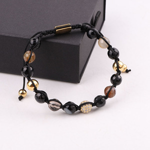 Chất Lượng Cao Thiết Kế Mới Mặt Đá Quý Mã Não Đen Smoky Quartz Stone Tùy Chỉnh Tình Bạn Macrame Bracelet Phụ Nữ Người Đàn Ông - Product Image 6