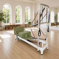 Machine de Pilates professionnelle avancée avec tour et reformer, système de poulies à 5 ressorts et cordes réglables pour usage domestique et en studio de Pilates