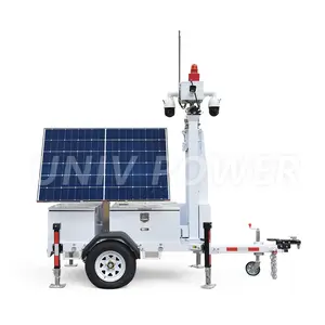 Solar Camera Trailer Mobile Surveillance Trailer With CCTV Cameras For Parking Lots