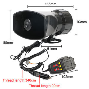 Bocina de Aire OEM de 7 Sonidos para Coche, <span class=keywords><strong>Alarma</strong></span> de Advertencia, Megáfono, Sirena de 12V 100W, Claxon con Conector de Encendedor - Product Image 4