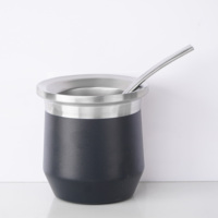 Tasse à vide en acier inoxydable à double paroi de 8oz Yerba Mate Gourde avec Bombilla Set Water Thermos Cup Yerba Mate Yerba Mate Cup