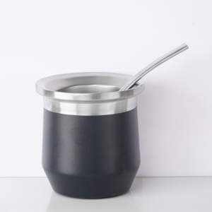 Tasse à vide en acier inoxydable à double paroi de 8oz Yerba Mate <span class=keywords><strong>Gourde</strong></span> avec Bombilla Set Water Thermos Cup Yerba Mate Yerba Mate Cup - Product Image 2