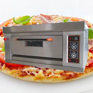 Horno de pizza Horno de panadería de gas de 1 cubierta y 2 bandejas/Equipo de horneado de cocina/Máquina de panadería de alimentos a la venta