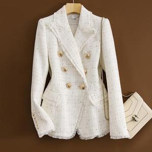 <span class=keywords><strong>Blazer</strong></span> Slim-fit da Donna Primavera-Autunno 2025, Stile Corto, Doppiopetto, Tessuto con Ricamo a Mano in Filo Dorato - Product Image 6