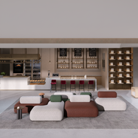 Ensemble de canapés modulaires pour bureaux commerciaux, canapé sectionnel en tissu personnalisable pour projets d'entreprise, d'hôtels et de coworking, vente en gros
