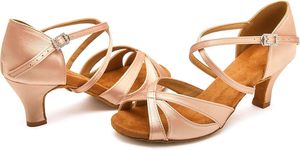 Zapatos de Baile de Salsa de 7 cm para Mujer, Zapatos de Baile Latinos de Tango y Cha Cha, Sandalias de Competición con Tiras Cruzadas para Personalizar - Product Image 2