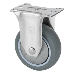 4 Zoll 5 Zoll 6 Zoll 8 Zoll Mittelschwere Graue Schwenkbare <span class=keywords><strong>TPR</strong></span> Geräuscharme Gummi-Lenkrollen Industrierollen mit Platte - Product Image 1