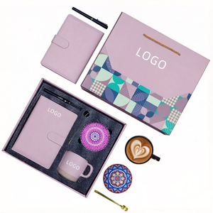 Coffret Cadeau Premium 5-en-1 : Carnet en Cuir, Mug en Céramique, Sous-Verre Caleidoscope, Stylo Métallique et Cuillère – Idéal pour Souvenir d'Entreprise - Product Image 1