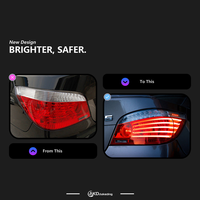 Nouveaux feux arrière LED AURON Facelift pour Série 5 E60 (2004-2007) |   Ensemble de feux arrière à moderniser |   Lumière améliorée à lentille transparente 6000K
