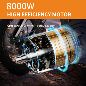 มอเตอร์ไซค์ไฟฟ้า HEZZO D3 PRO 60V 8000W 30AH แรงทรงพลัง 61-80 กม./ชม. กันน้ำ แบตเตอรี่ลิเธียมทรงพลัง ความเร็วสูง มีสินค้าใน EU และ US - Product Image 2