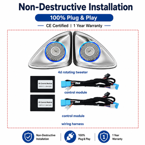 Luz Ambiental Interior de 64 Colores, Altavoz Giratorio 4D para <span class=keywords><strong>Mercedes</strong></span> Benz <span class=keywords><strong>Clase</strong></span> <span class=keywords><strong>C</strong></span> <span class=keywords><strong>W205</strong></span> 2015-2021, Accesorios de Decoración para Automóvil - Product Image 6