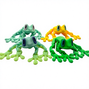 Aimant de réfrigérateur en forme de grenouille sauteuse magnétique en plastique PLA imprimé en 3D - Nouveauté 2025, jouet pour enfants à articulations mobiles, décoration animale réaliste - Product Image 1