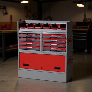 Armoire de rangement en plastique automobile 5006 E11 rouge et gris, système de tiroirs pour outils - Product Image 3