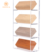 Étui à lunettes rectangulaire portable en bois grainé avec logo personnalisé et coque rigide