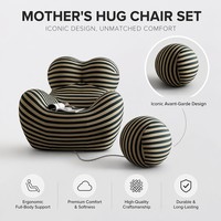 Fauteuil à bascule UP5 iconique et moderne, style italien de luxe léger, avec repose-pieds sphérique, idéal pour salon, chambre et espace détente.
