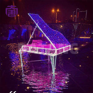 Escultura de Notas Musicales en Hierro con Luces LED 3D, Motivo Navideño, Arpa, IP65, Decoraciones Navideñas para Exteriores - Product Image 5