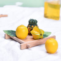 Mini ornements de fruits simulés simulé litchi fraise fruits Mini résine artisanat pour jardin bureau maison bonsaï décoration