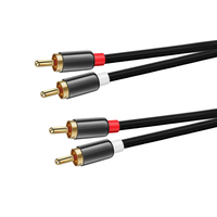 Câble audio 2RCA double prise canal gauche et droit en alliage d'aluminium TV amplificateur de puissance audio câble de connexion