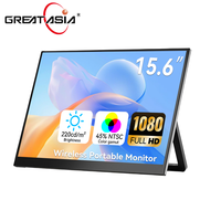 Écran portable sans fil 15,6 pouces IPS HD 1080P 60Hz Type-C avec support pliable réglable, double haut-parleur, pour PC, téléphone, Switch, PS5, voyage, bureau