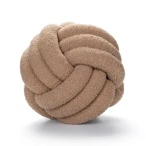 Cuscino da tiro rotondo morbido Premium cuscino per la decorazione della casa cuscino in peluche cuscino a sfera con nodo fatto a mano cuscino rotondo in peluche
