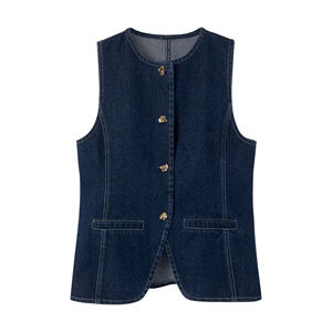 سترات وصدريات نسائية مخصصة من الشركة المصنعة ODM زر ذهبي مصمم خصيصًا للعمل المكتبي سيدة صدرية أنيقة للنساء - Product Image 1