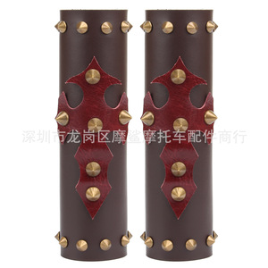 Couvre-fourche de moto Moshark 39mm-41mm en cuir avec rivets pour modification Harley-Davidson - Product Image 2