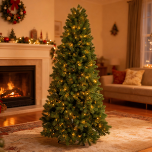 Pre-lit năng lượng mặt trời Powered Cây giáng sinh nhân tạo đầy màu sắc LED đèn sống động như thật tán lá Dễ dàng thiết lập lễ hội Glow sử dụng trong nhà kỳ nghỉ - Product Image 6