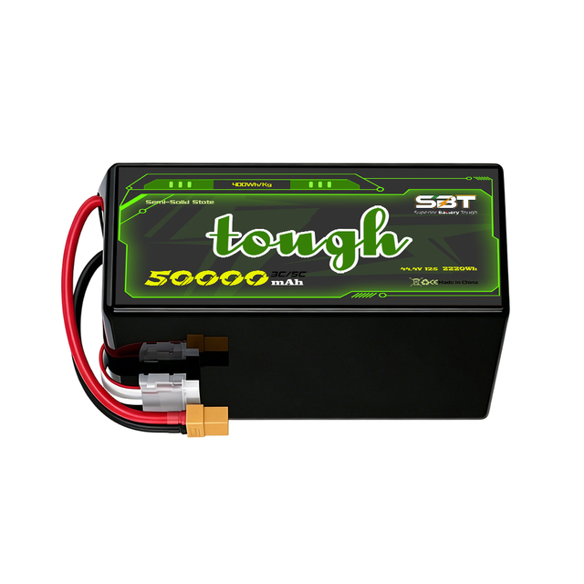 Long Cycle Life High Energy Density Semi-Solid State 12S 44.4V 50Ah 50000mAh 3C/5C 400Wh/Kg Drone Battery LiPo UAV Battery
