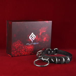 Collares de Bondage para mujer Collares sumisos de cuero BDSM Premium bloqueables con anillo - Product Image 6