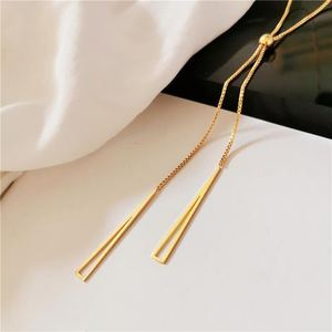 Tam giác tua có thể điều chỉnh thép không gỉ trang sức vòng cổ thời trang colorfast Titan dài chuỗi Hàn Quốc 3 màu sắc thép choker - Product Image 5