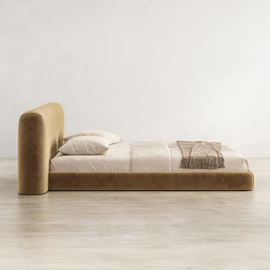 <span class=keywords><strong>Letto</strong></span> <span class=keywords><strong>Matrimoniale</strong></span> Nordico Minimalista <span class=keywords><strong>in</strong></span> <span class=keywords><strong>Velluto</strong></span> Imbottito con Materasso a Compressione, Morbido <span class=keywords><strong>Letto</strong></span> a Piattaforma per Arredamento Domestico e Commerciale - Product Image 4