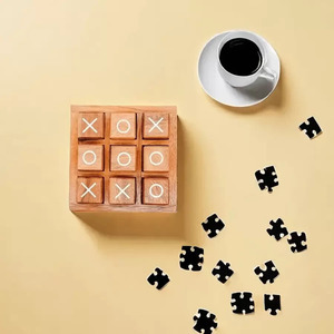 เกมติ๊กแท็กโท XO แบบพกพา ทำจากไม้ ง่ายต่อการพกพา เหมาะสำหรับวันหยุดพักผ่อนและความบันเทิงระหว่างเดินทาง - Product Image 4