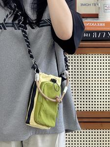 Lightweight Minimalist Hiking <b>Bag</b> <b>Small</b> Hand Carry <b>Tote</b> for Short Trip Color Block Phone Pouch Unisex Neck Crossbody <b>Bag</b> - Product Image 6