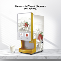 Distributeur Commercial Réfrigéré de Yaourt Épais, Lait, Jus et Boissons avec Pompe, Doté de 2 Sacs BIB de 10L