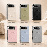 Étui de téléphone pliable pour iPhone DUO, texture en cuir PU premium, coque magnétique avec verre frontal pour iPhone Fold