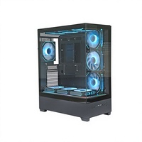 Boîtier d'ordinateur ATX noir TDB1301, boîtier de PC de jeu en verre trempé