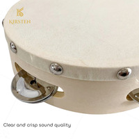 KIRSTEN CT-3 Music Enlightenment Education Durable Sheepskin Drumhead Single Row Wood Hand Drum Tambourines Stainless Steel