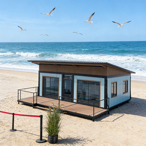 Maison conteneur préfabriquée de luxe, pliable et portable, de 40 pieds, avec <span class=keywords><strong>deux</strong></span> ou trois chambres, à double aile extensible, pour hôtel - Product Image 1