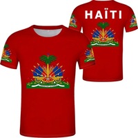 T-shirts d'été personnalisés avec logo, drapeau haïtien, en polyester respirant, pour hommes, vente en gros
